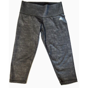ADIDAS Climalite Women's Cropped Capri Athletic LEGGINGS Gray Size Medium